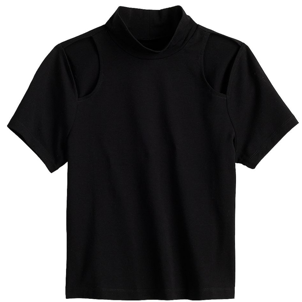 Solid Cut-Out Shoulder Top